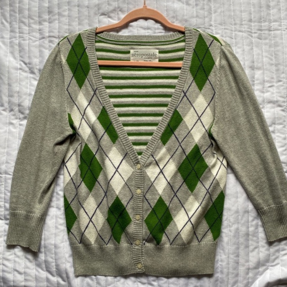 Aéropostale Argyle Cardigan
